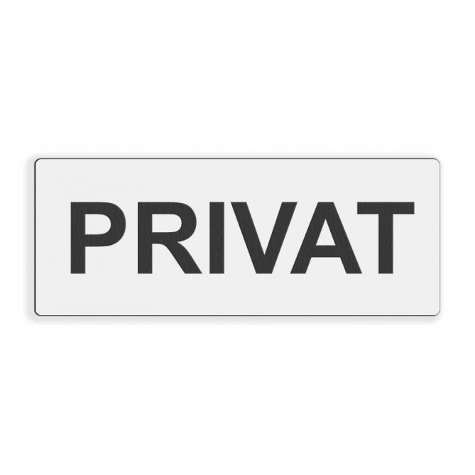 Napisna ploščica PRIVAT 80x30mm