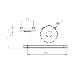 Aluminijasta kljuka z rozeto ADAPTA – Linea – L