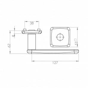 Aluminijasta kljuka z rozeto ADAPTA – Square
