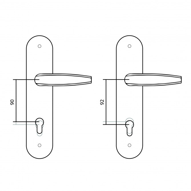 Varnostna kljuka Rostex BK EL1/F1 Aluminij
